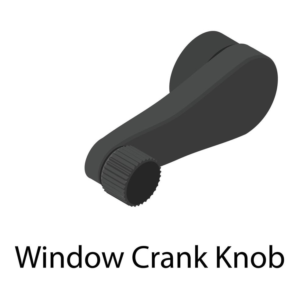 Window crank knob icon, isometric style vector