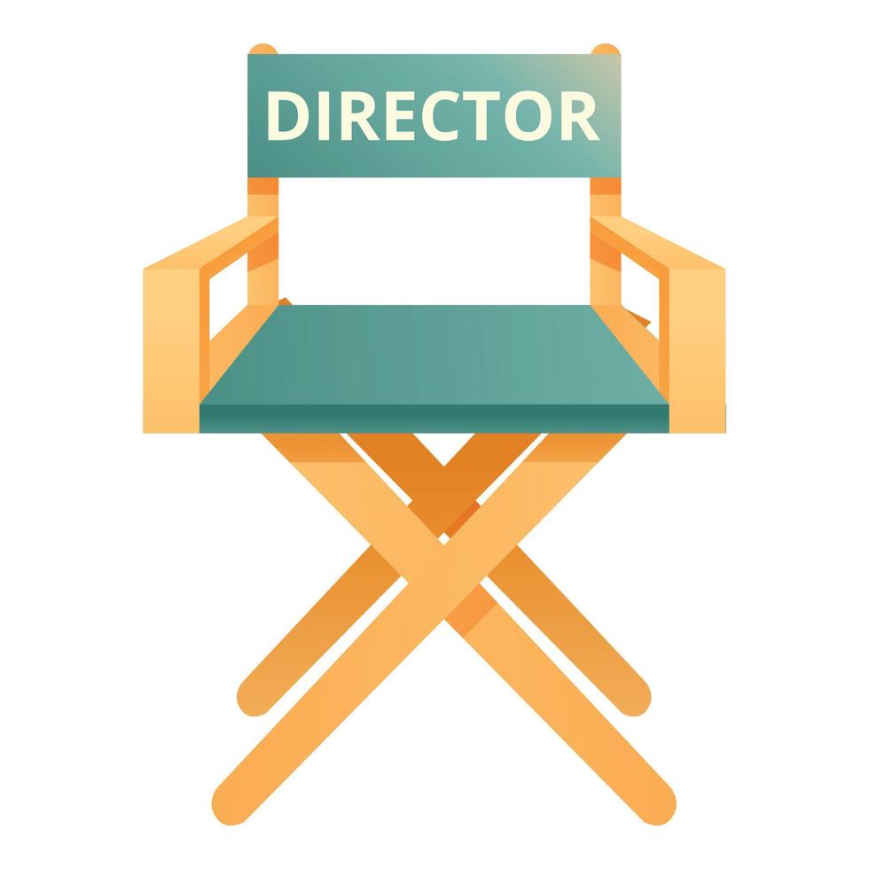 icono de silla de director de escena, estilo de dibujos animados vector