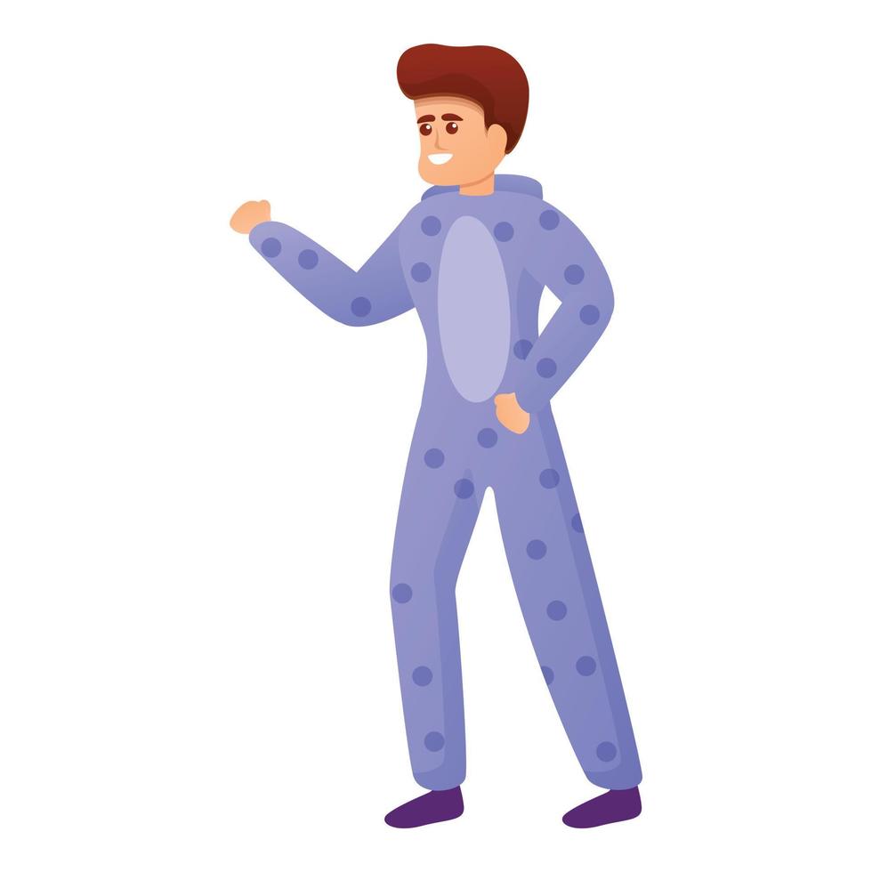 icono de fiesta de pijama con puntos de niño, estilo de dibujos animados vector