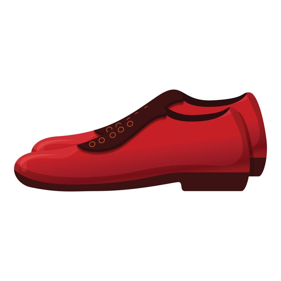 icono de zapatos de hombre rojo, estilo de dibujos animados vector