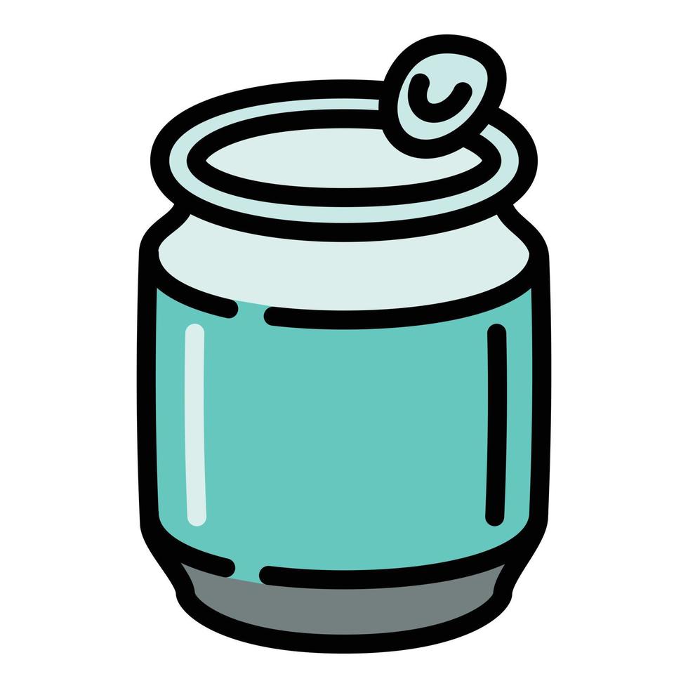icono de lata de agua mineral, estilo de esquema vector