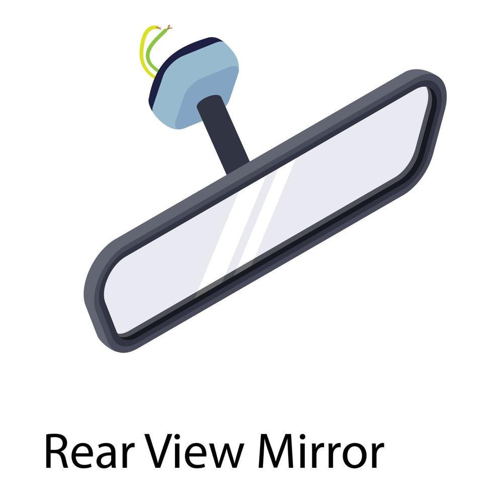 Rear view mirror icon, isometric style vector