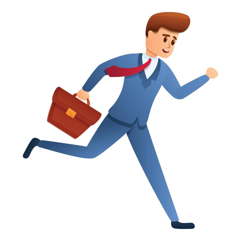 Running businessman icon, cartoon style vector