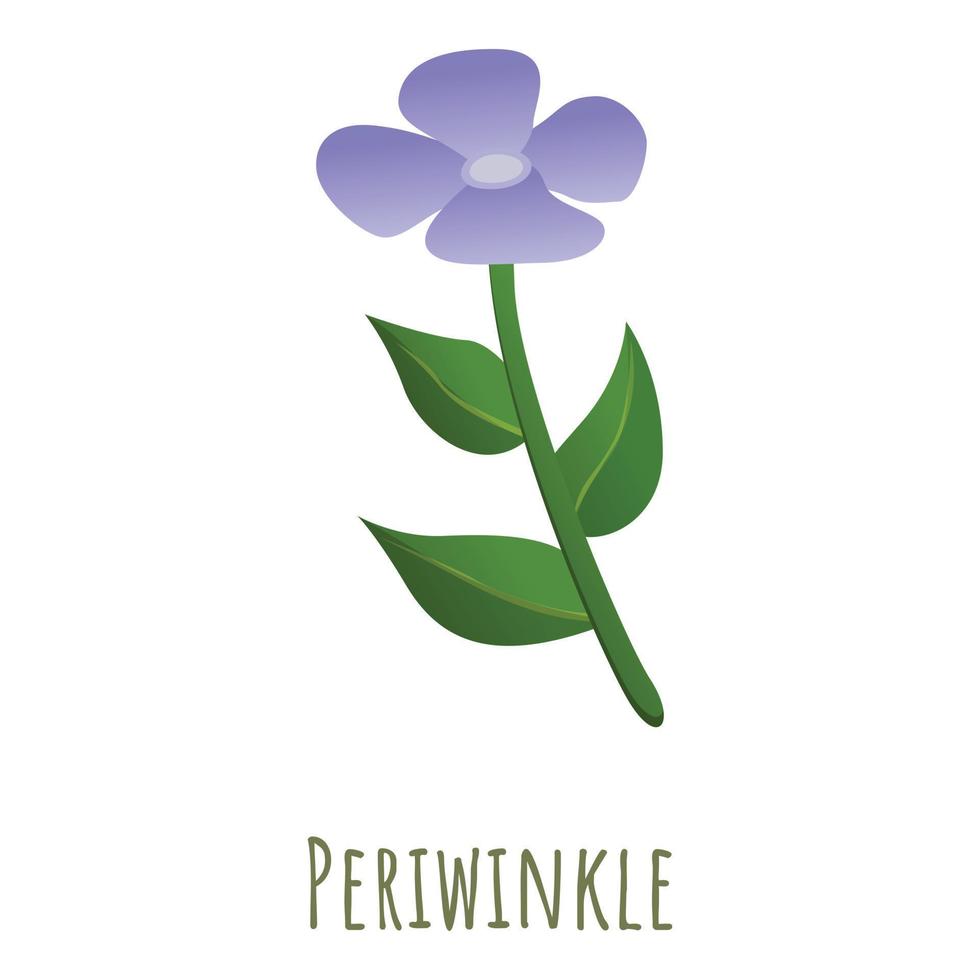 Violet periwinkle icon, cartoon style vector