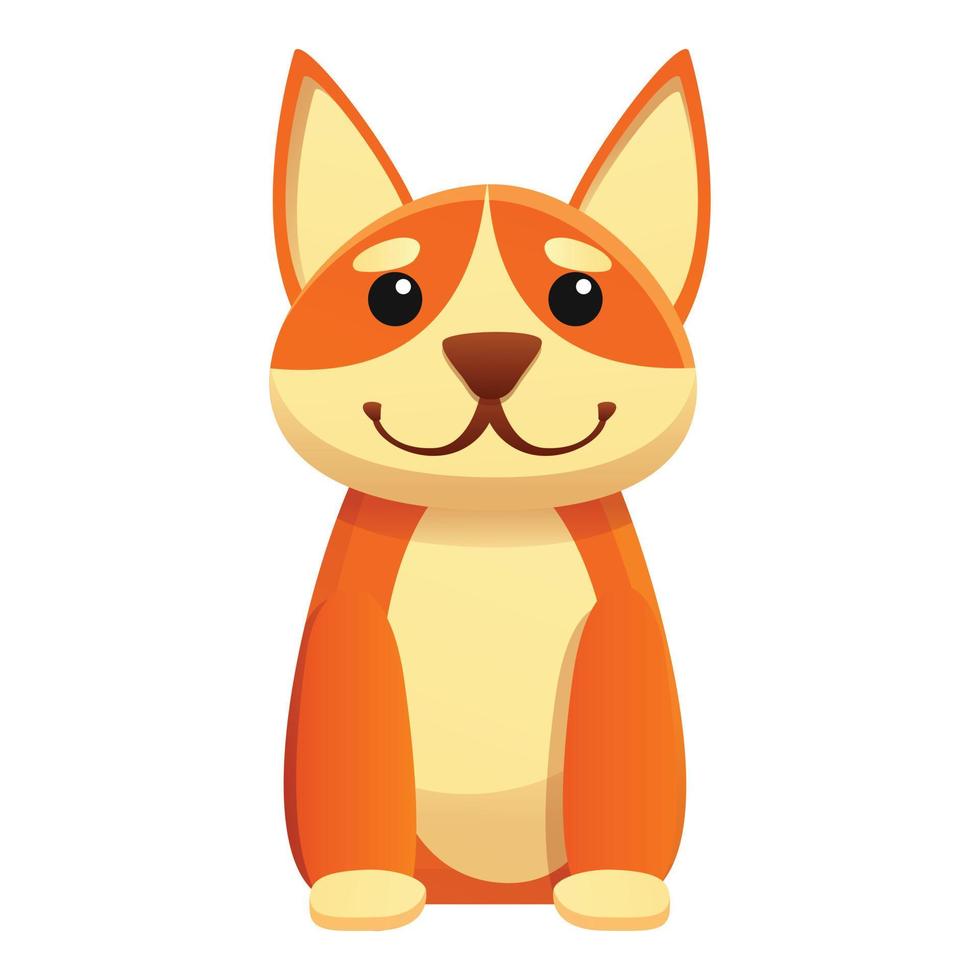 icono de perro corgi sonriente, estilo de dibujos animados vector