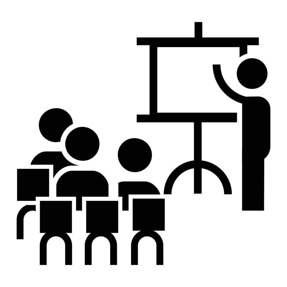 Team work conference icon, simple style vector