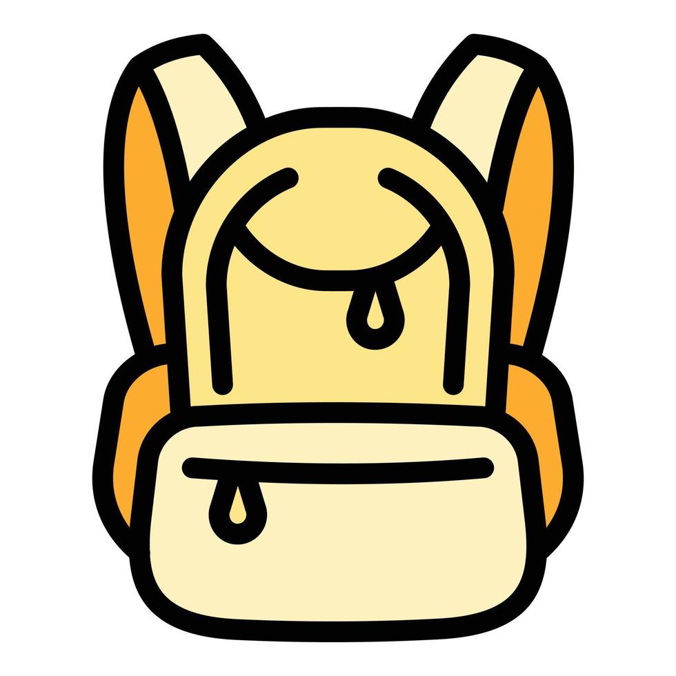 Rucksack icon, outline style vector