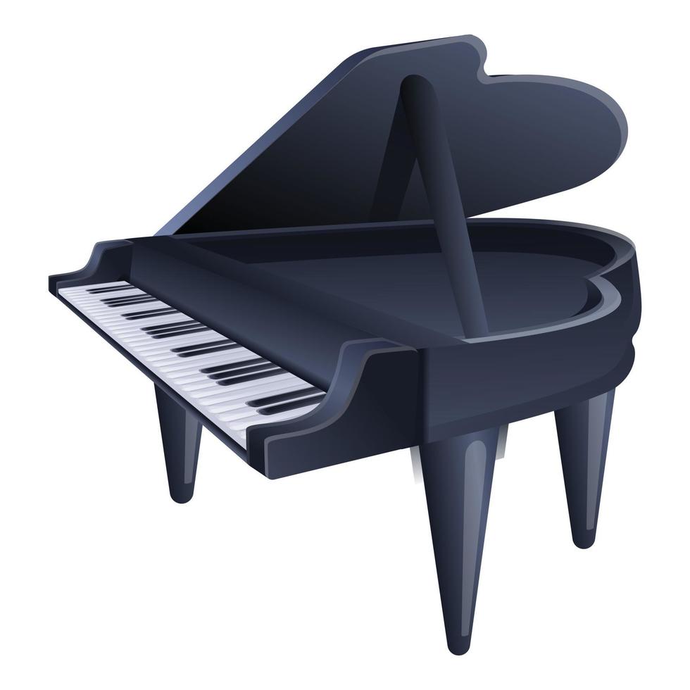 Grand piano icon, cartoon style vector