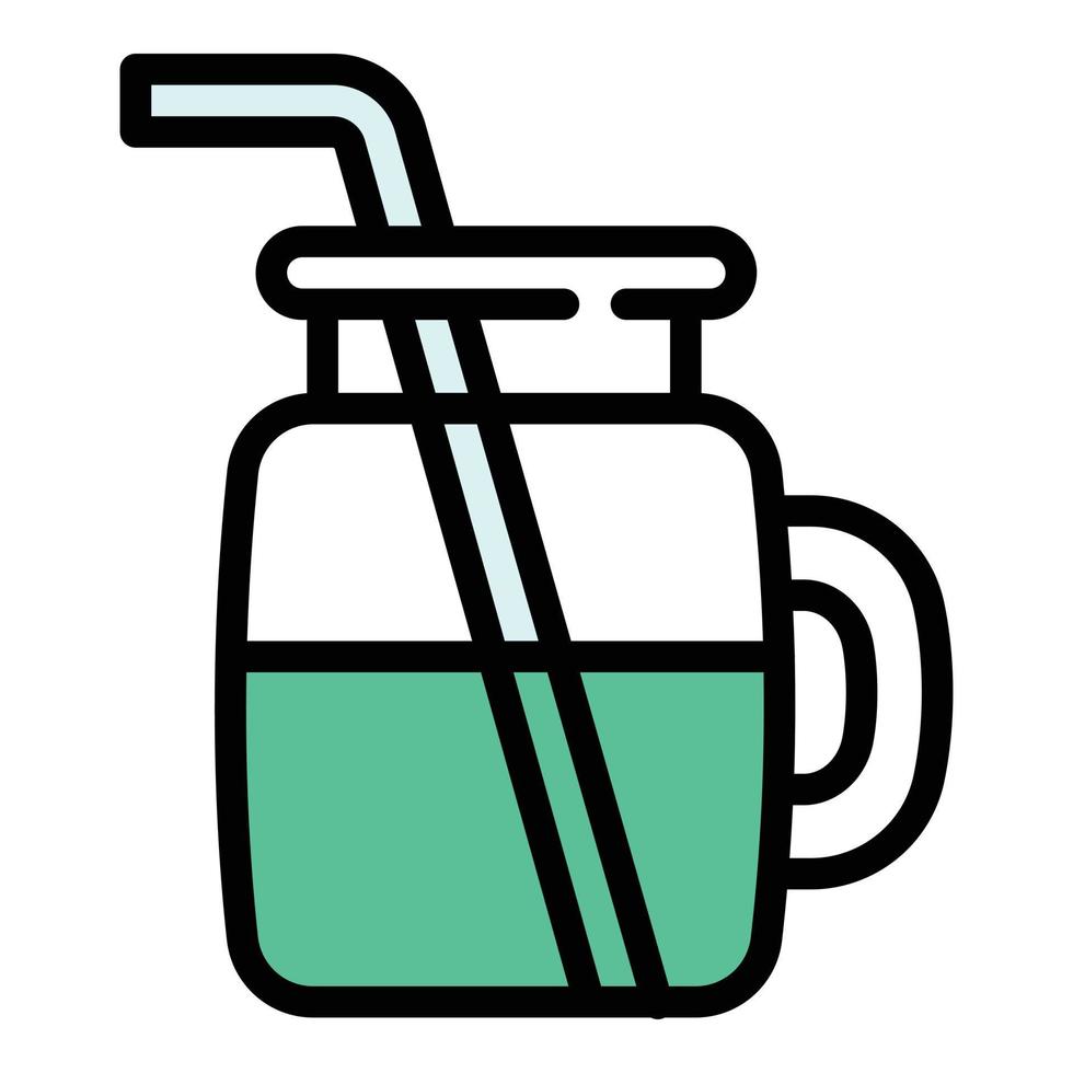 Vegan smoothie icon, outline style vector