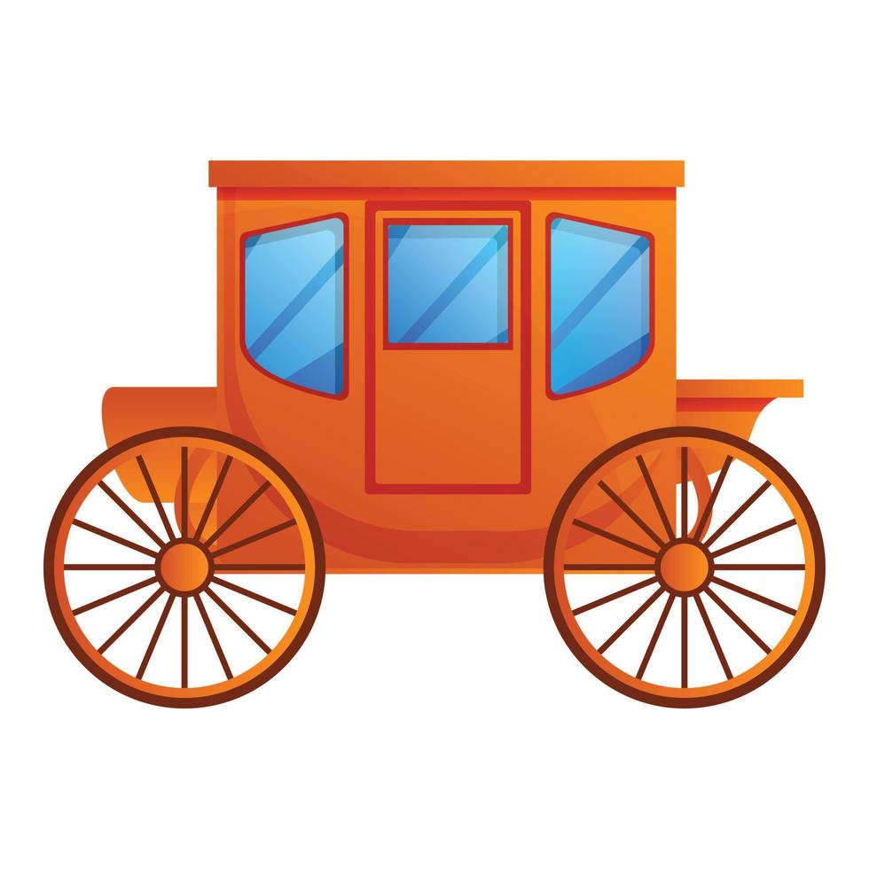 Traditional carriage icon, cartoon style vector