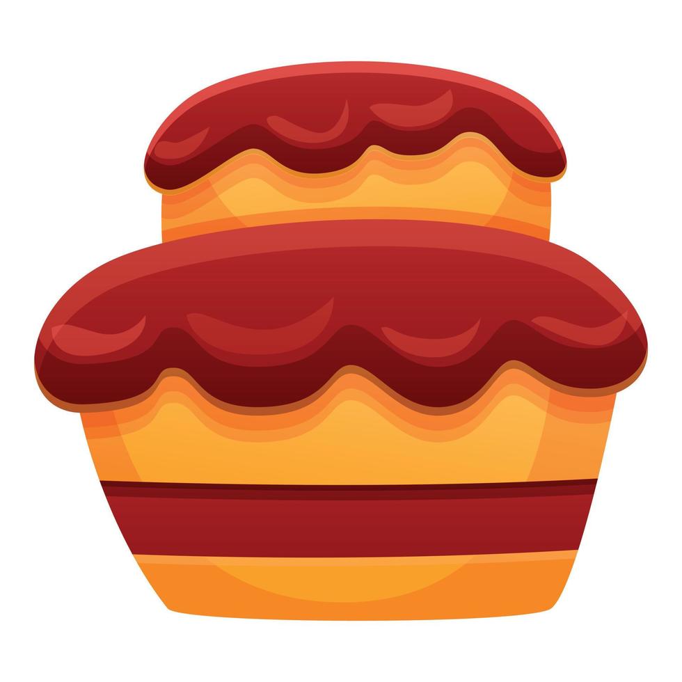 Chocolate cake icon, cartoon style vector