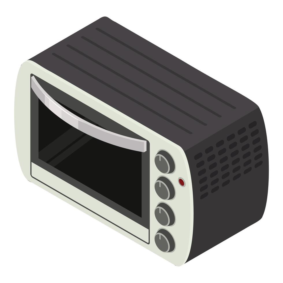 Retro microwave icon, isometric style vector