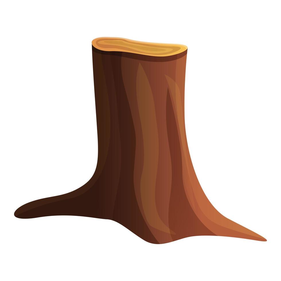 Nature tree stump icon, cartoon style vector