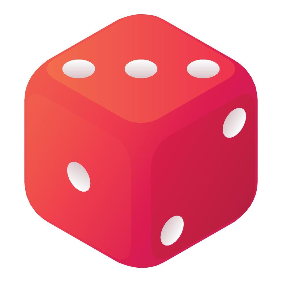 Casino dice icon, isometric style vector
