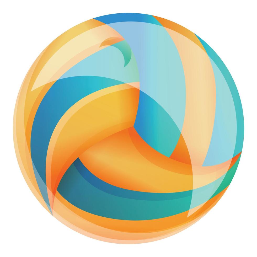 Indoor volleyball ball icon, cartoon style vector