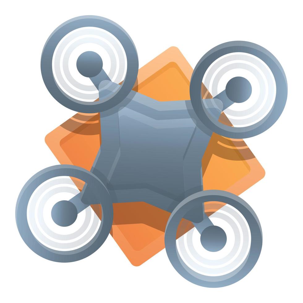 Logistic drone delivery icon, cartoon style vector