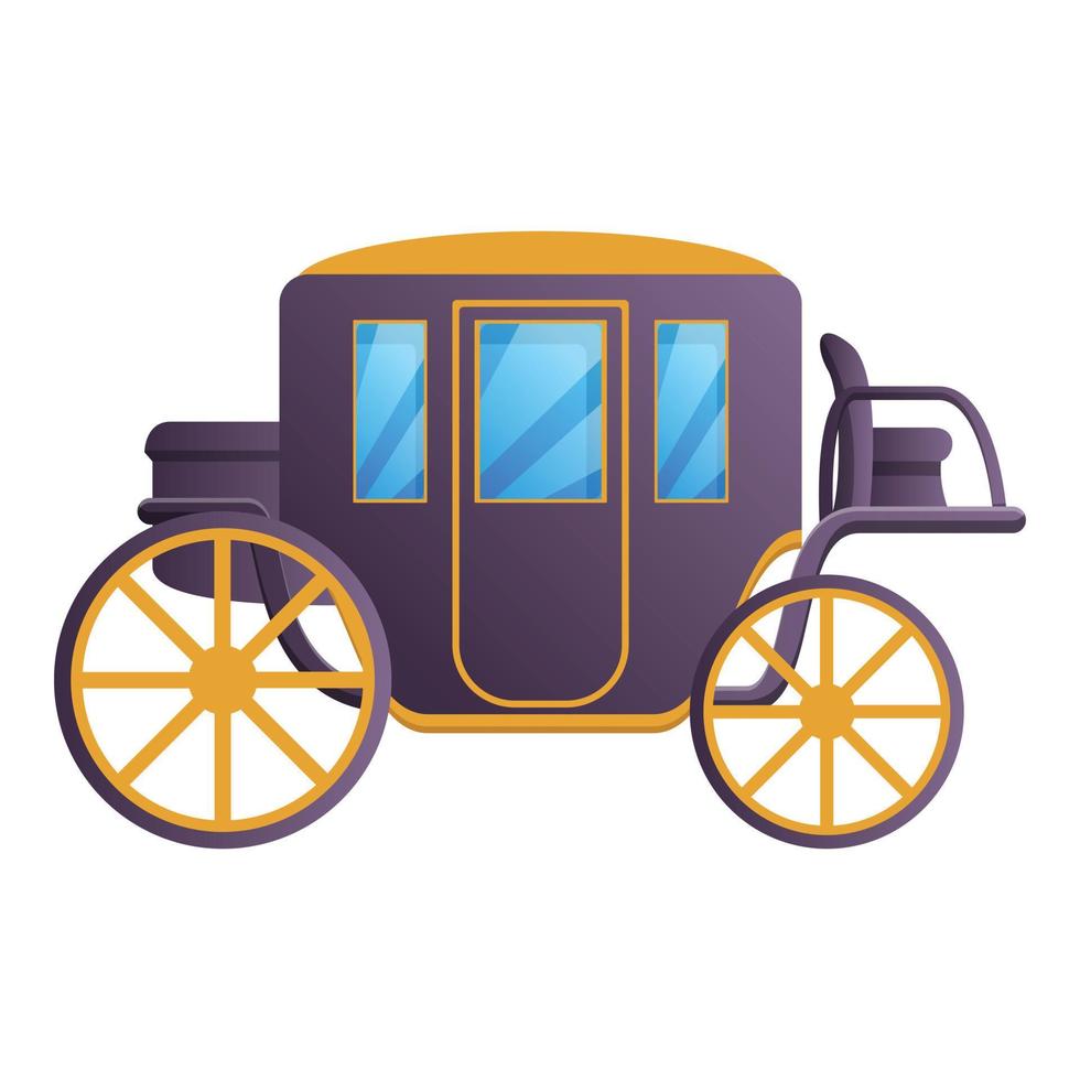 Antique carriage icon, cartoon style vector