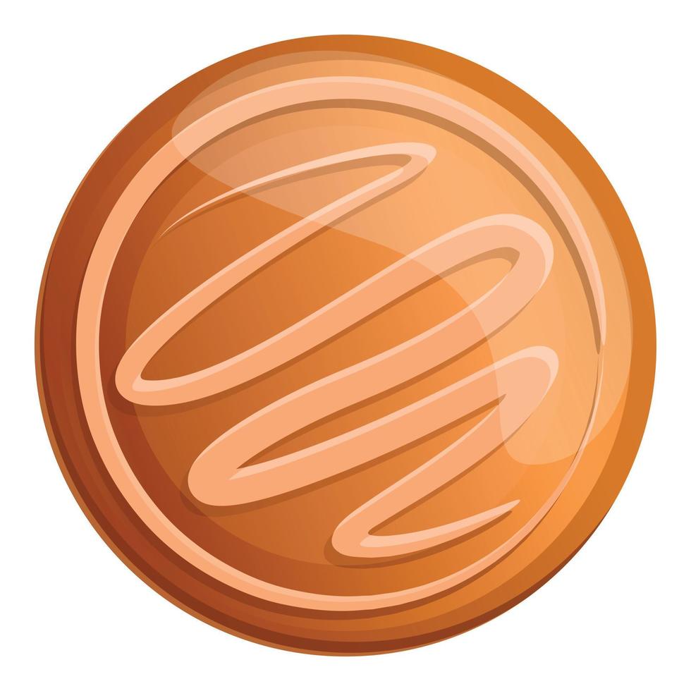 Gingerbread tree ball icon, cartoon style vector