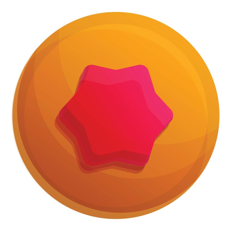 Jelly star biscuit icon, cartoon style vector