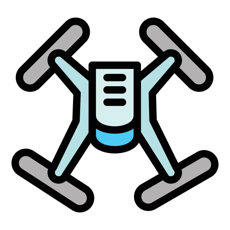 Drone icon, outline style vector