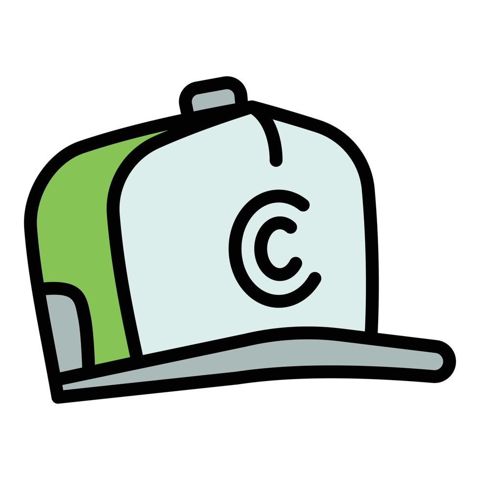 Hiphop baseball cap icon, outline style vector