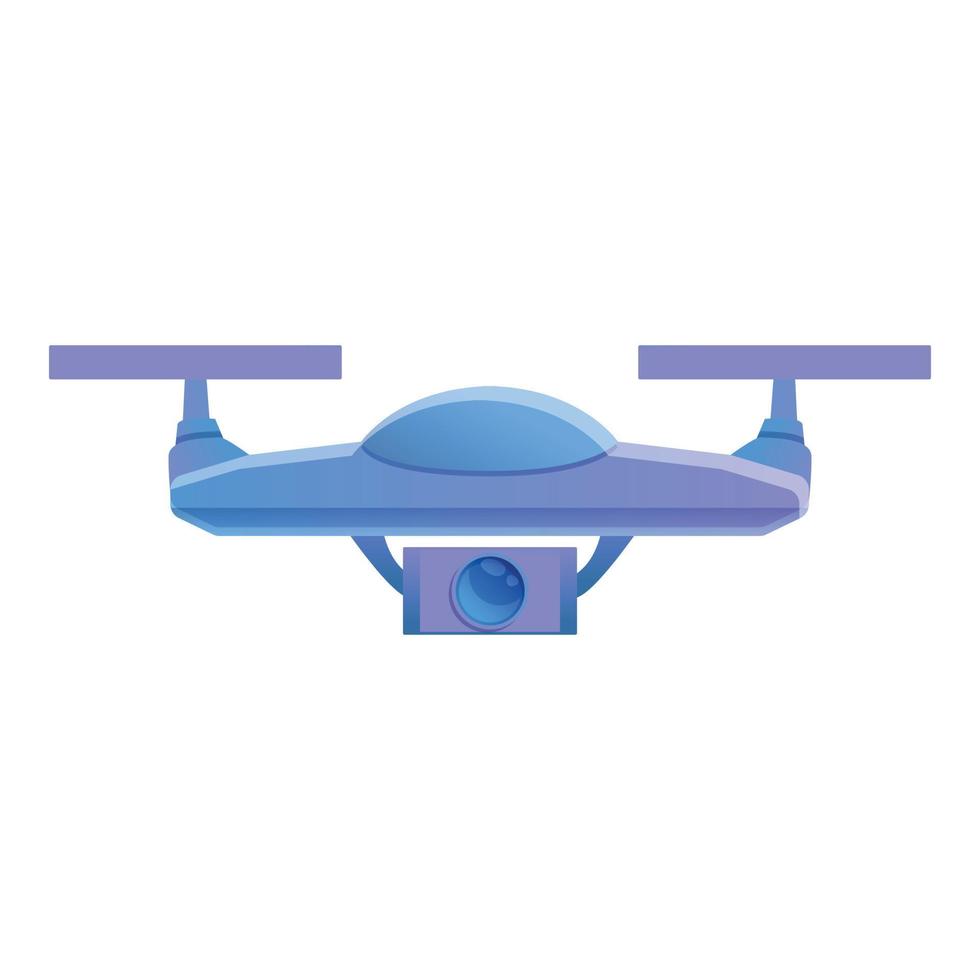 Police drone icon, cartoon style vector