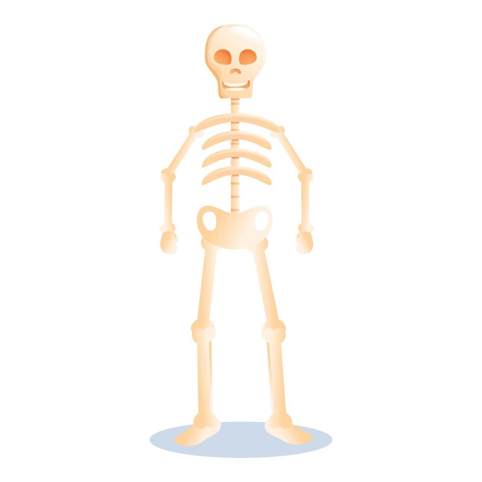 Cute halloween skeleton icon, cartoon style vector