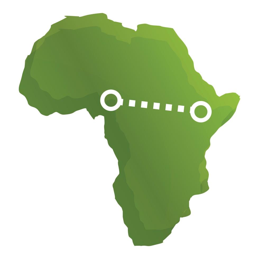 Africa safari route icon, cartoon style vector