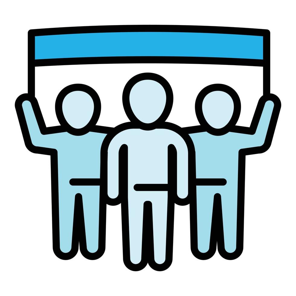 Teamwork banner icon, outline style vector