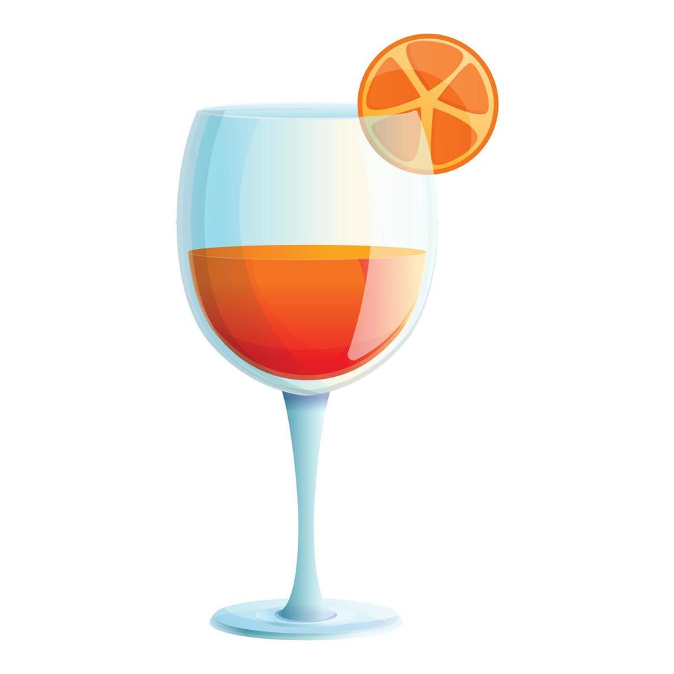 icono de cóctel de frutas de naranja, estilo de dibujos animados vector