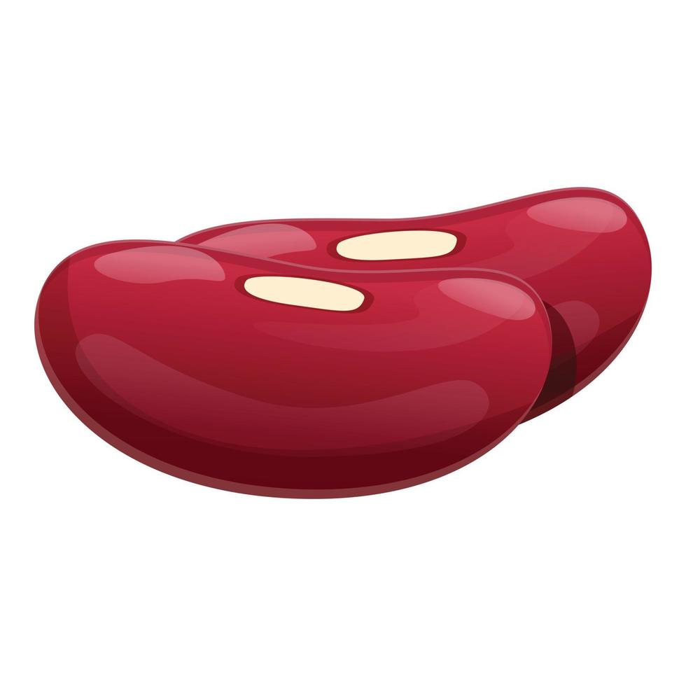 Red kidney beans icon, cartoon style vector