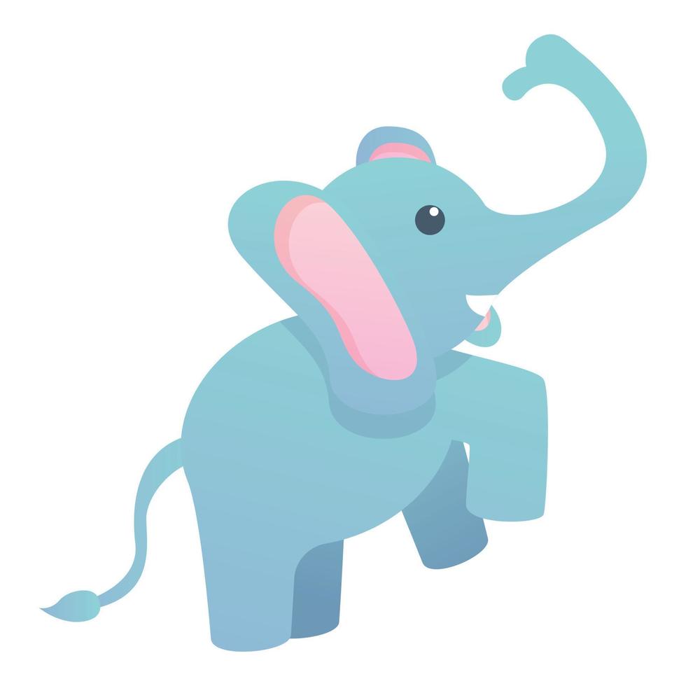 icono de elefante saltando, estilo de dibujos animados vector