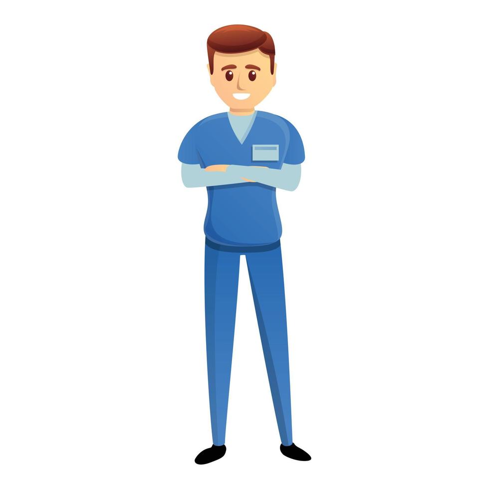 Student doctor icon, cartoon style vector