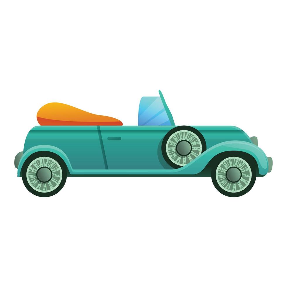 Retro cabriolet icon, cartoon style vector