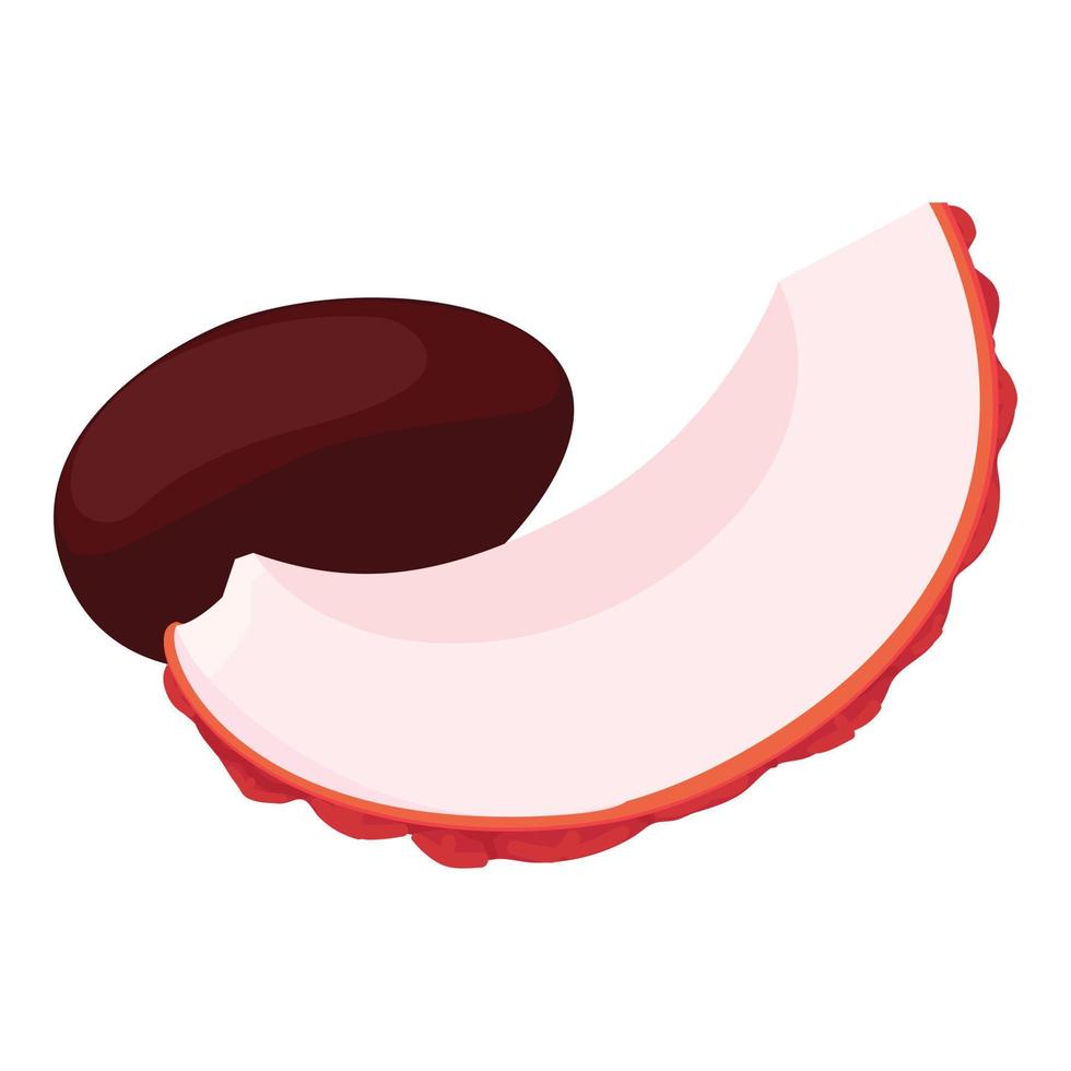 Sliced lychee icon, isometric style vector