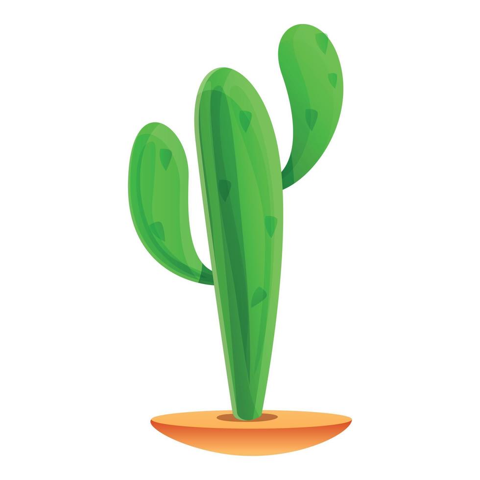 Desert cactus icon, cartoon style vector