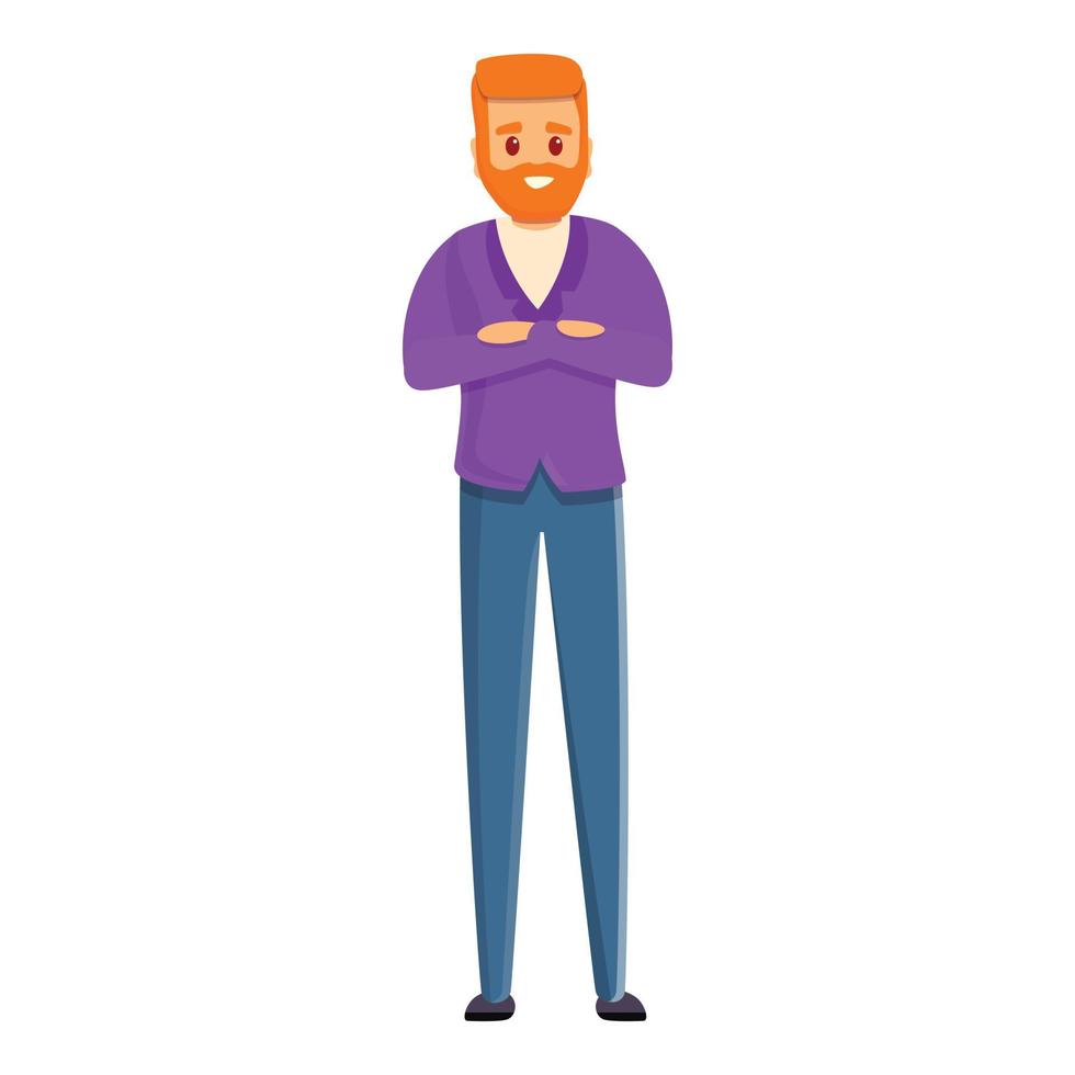 Art director red beard icon, cartoon style vector