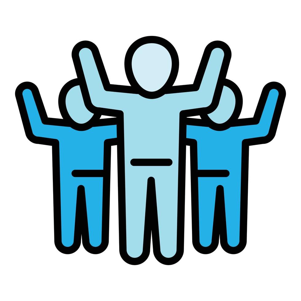 Team integration icon, outline style vector
