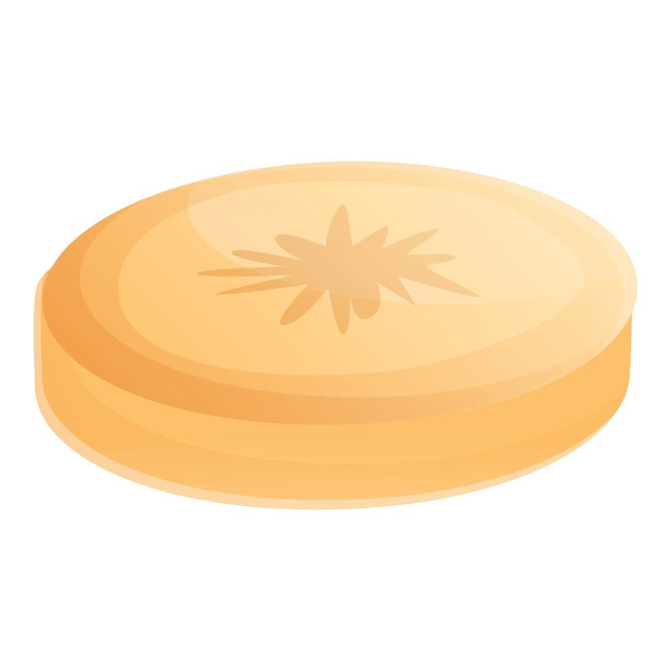 Slice parsnip icon, cartoon style vector