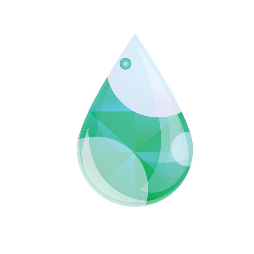 Gemstone drop icon, cartoon style vector