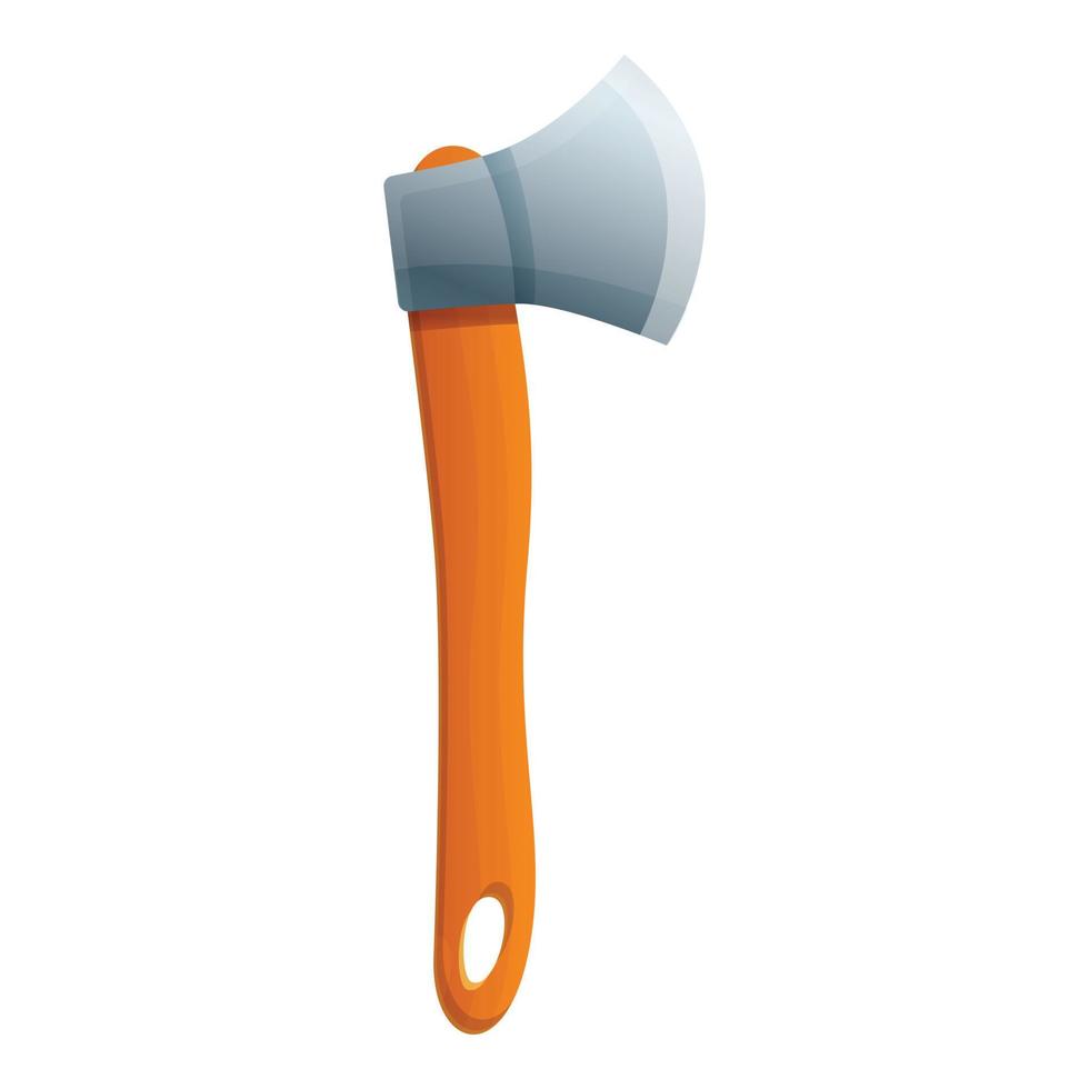 Camping axe icon, cartoon style vector