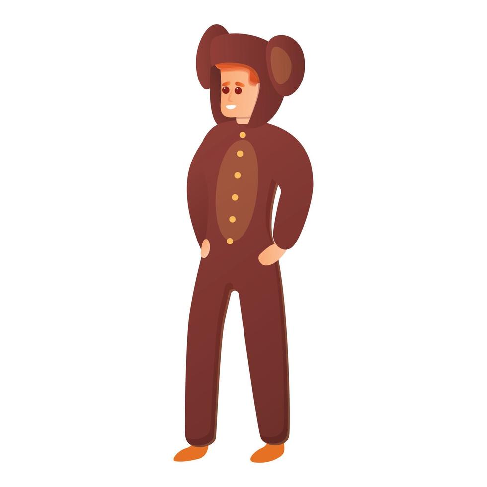 Brown bear pajama icon, cartoon style vector