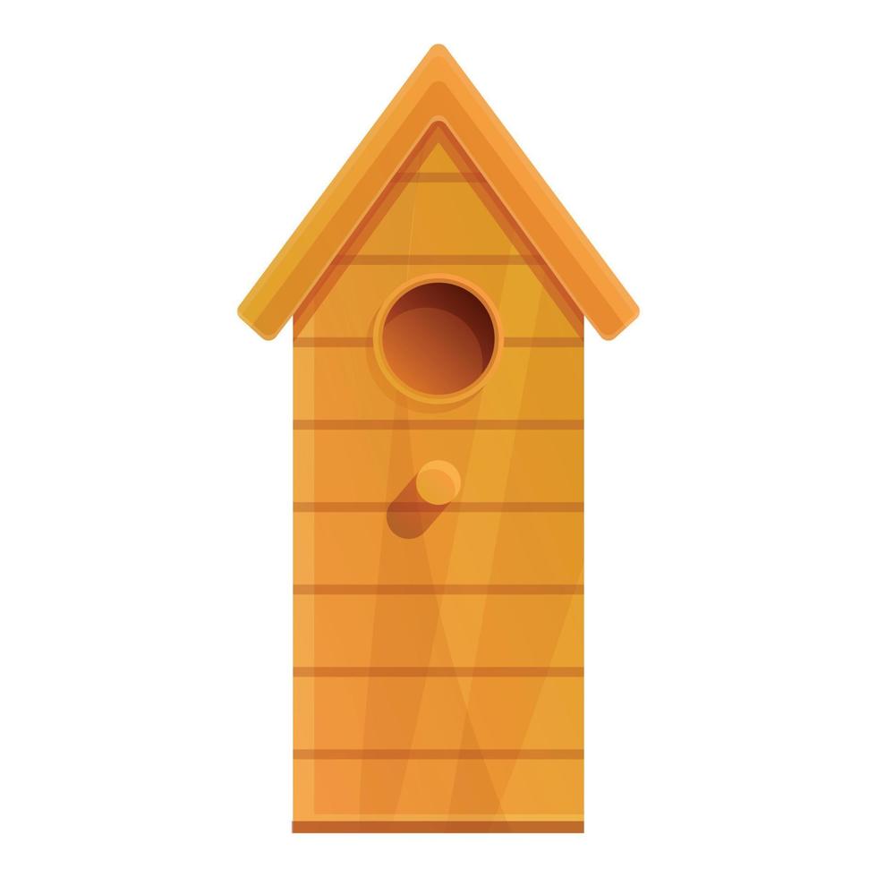 High bird house icon, cartoon style vector