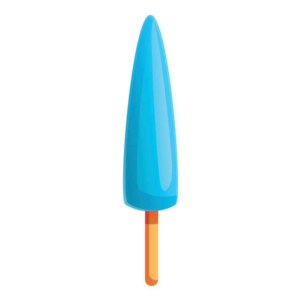 Blue ice cream icon, cartoon style vector
