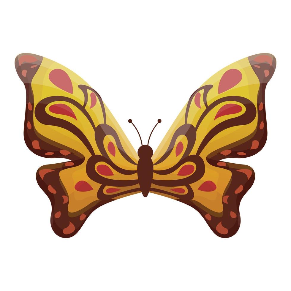 icono de mariposa monarca, estilo de dibujos animados vector