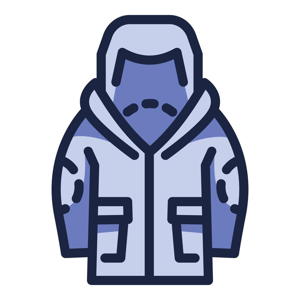 icono de chaqueta de esquí, estilo de contorno vector