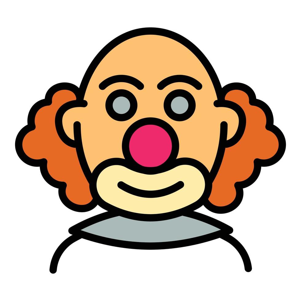 Bald clown icon, outline style vector