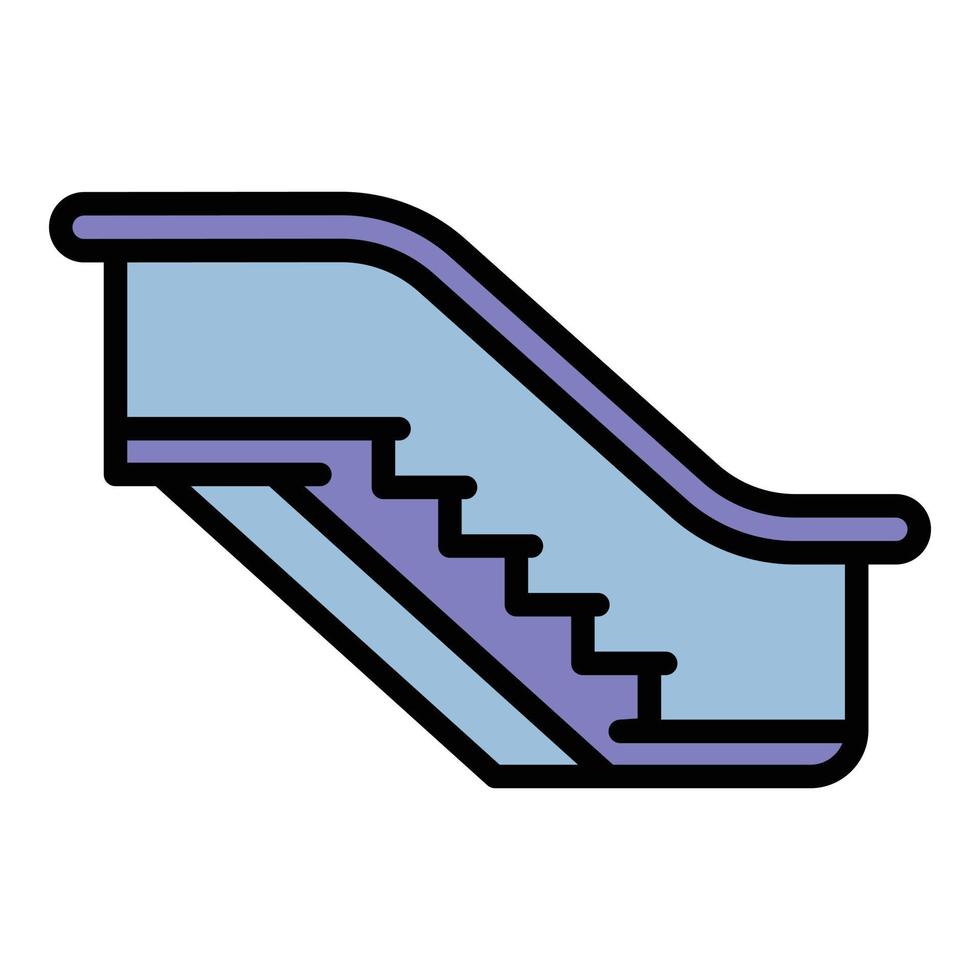 icono de escalera mecánica, estilo de contorno vector