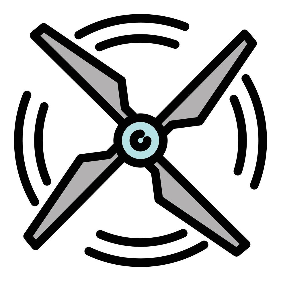 Rotation of drone propeller icon, outline style vector