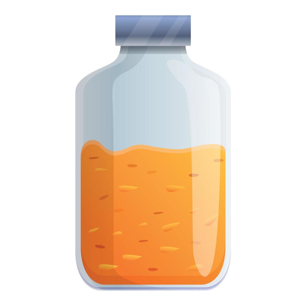 Muesli jar icon, cartoon style vector